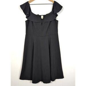 Bluebell Women’s 2XL Black A-Line Dress – Off Shoulder Ruffle Gothic Witchy Fair